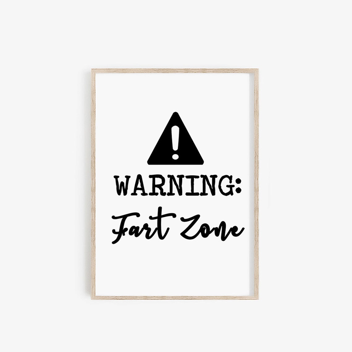Warning Fart Zone Funny Bathroom Sign Caution Triangle Humor Print - Image 4