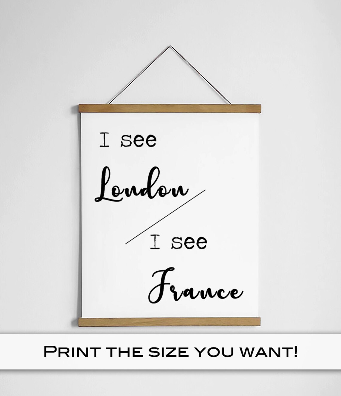 I See London I See France Funny Rhyme Text Art Quote Decor Poster - Image 4