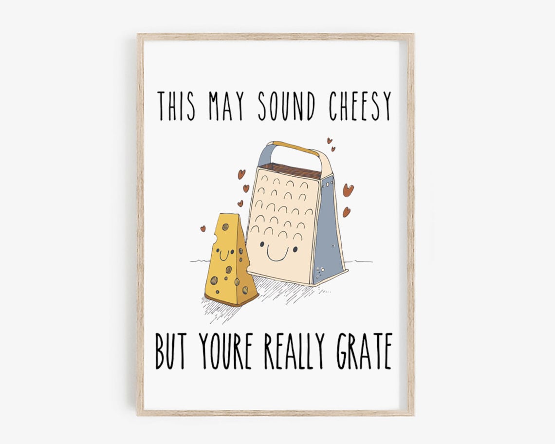 Cheesy Kitchen Sign, Funny Food Pun Art Print - Image 4