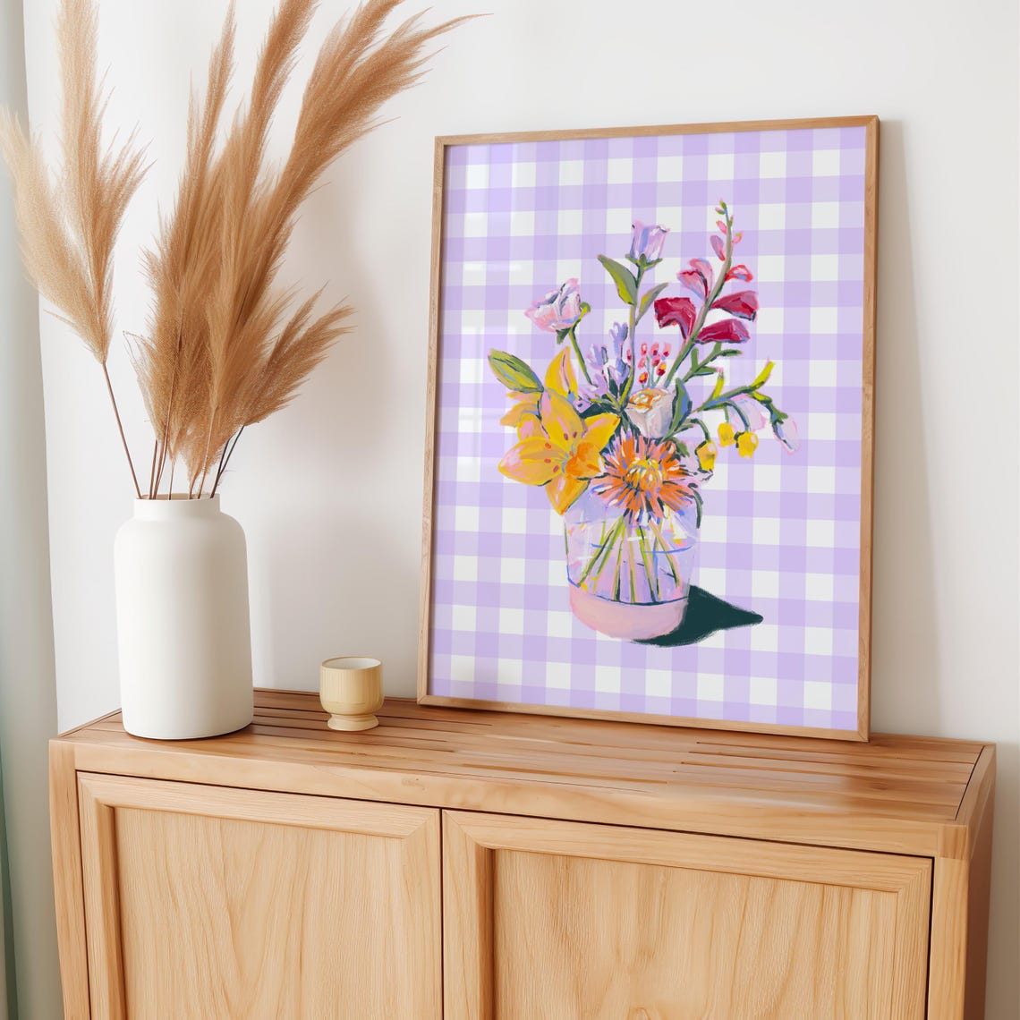 Flower Bouquet Print Purple Aesthetic Preppy Print Retro Floral Poster Girly Bedroom Poster Flower Vase Wall Art Floral Wall Art - Image 4