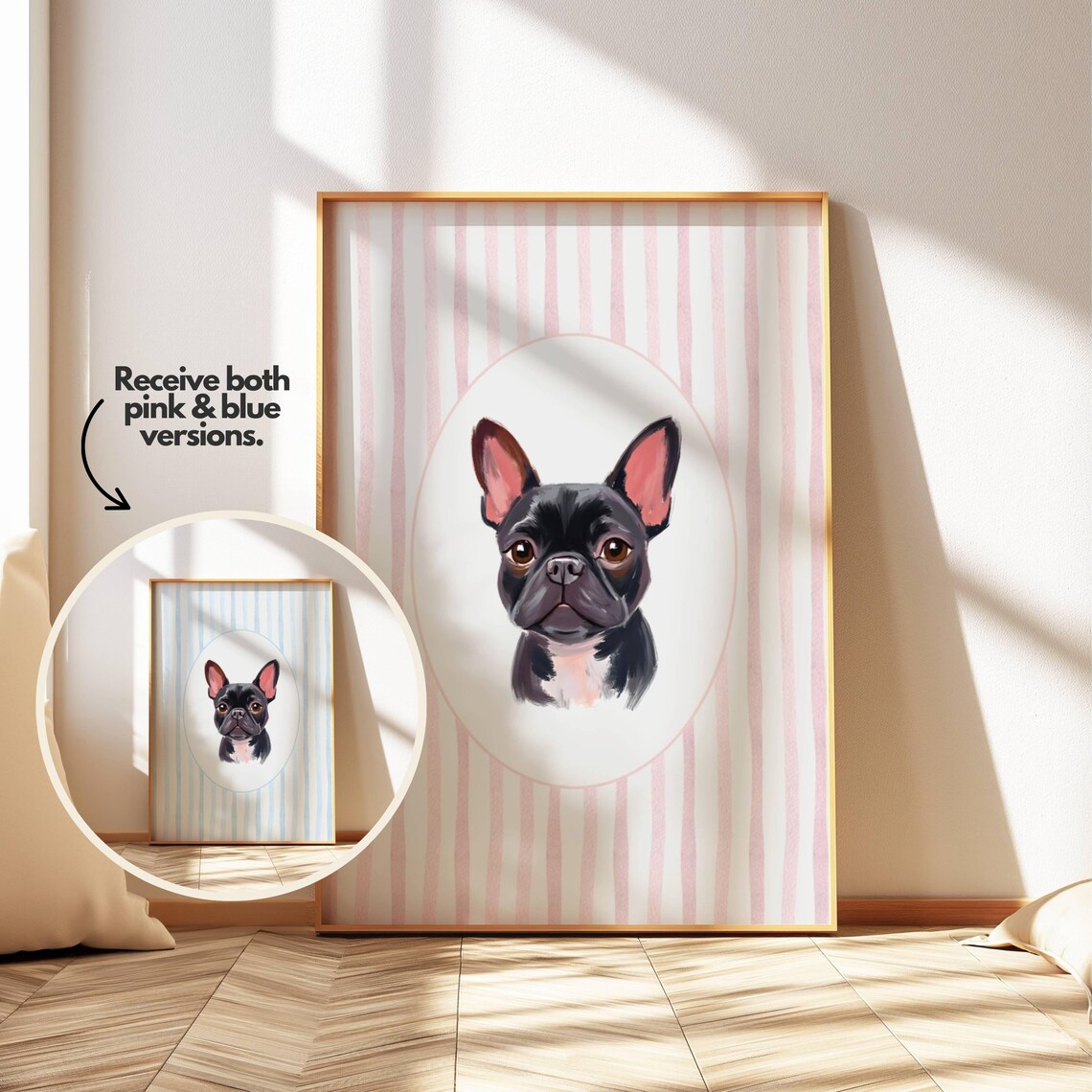 French Bulldog Nursery Watercolor Puppy Art Print