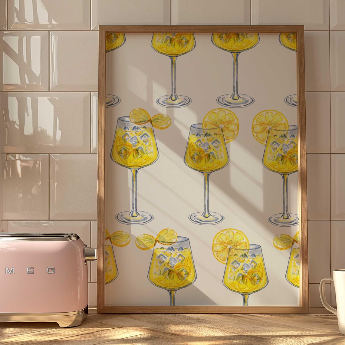 Limoncello Poster Print, Portofino Cocktail Bar Cart
