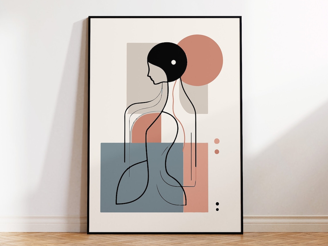 Abstract Woman Silhouette, Modern Home Art Print