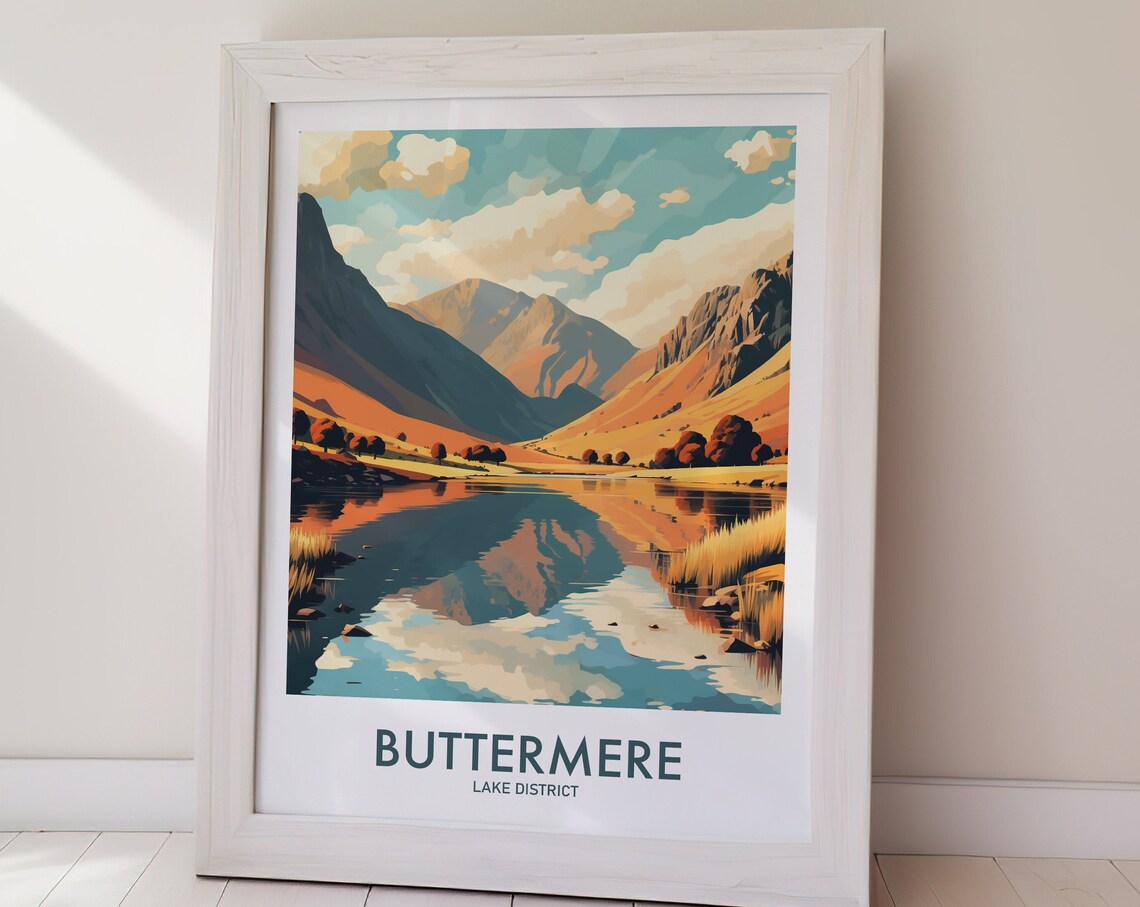 Buttermere Lake District Travel Poster Art Print - Image 3