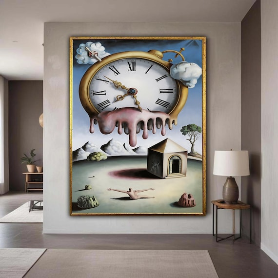 Surreal Melting Clock Dreamlike Fantasy Landscape Surrealism Art Poster