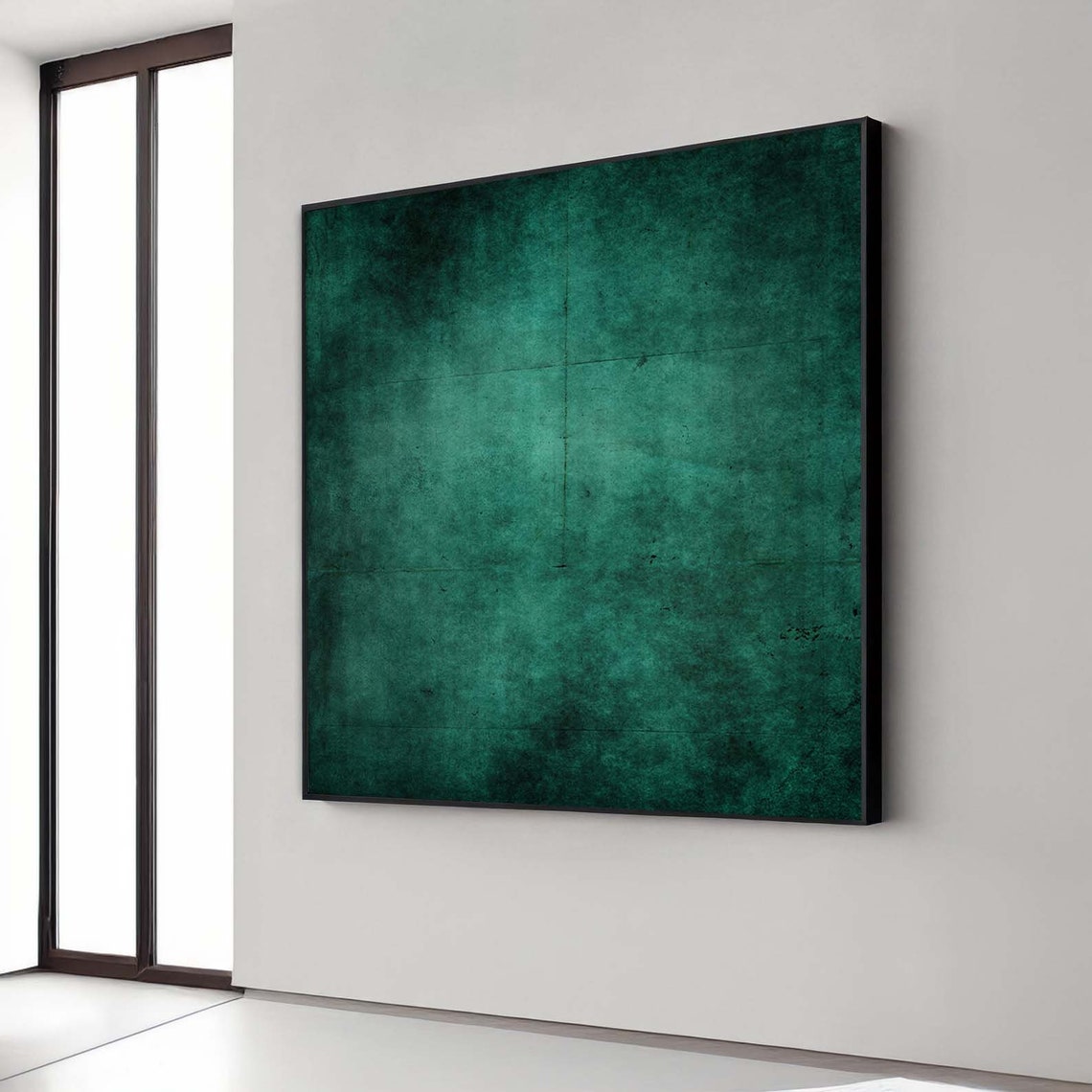 Teal Grunge Abstract Texture Canvas Vintage Style Modern Decor Poster