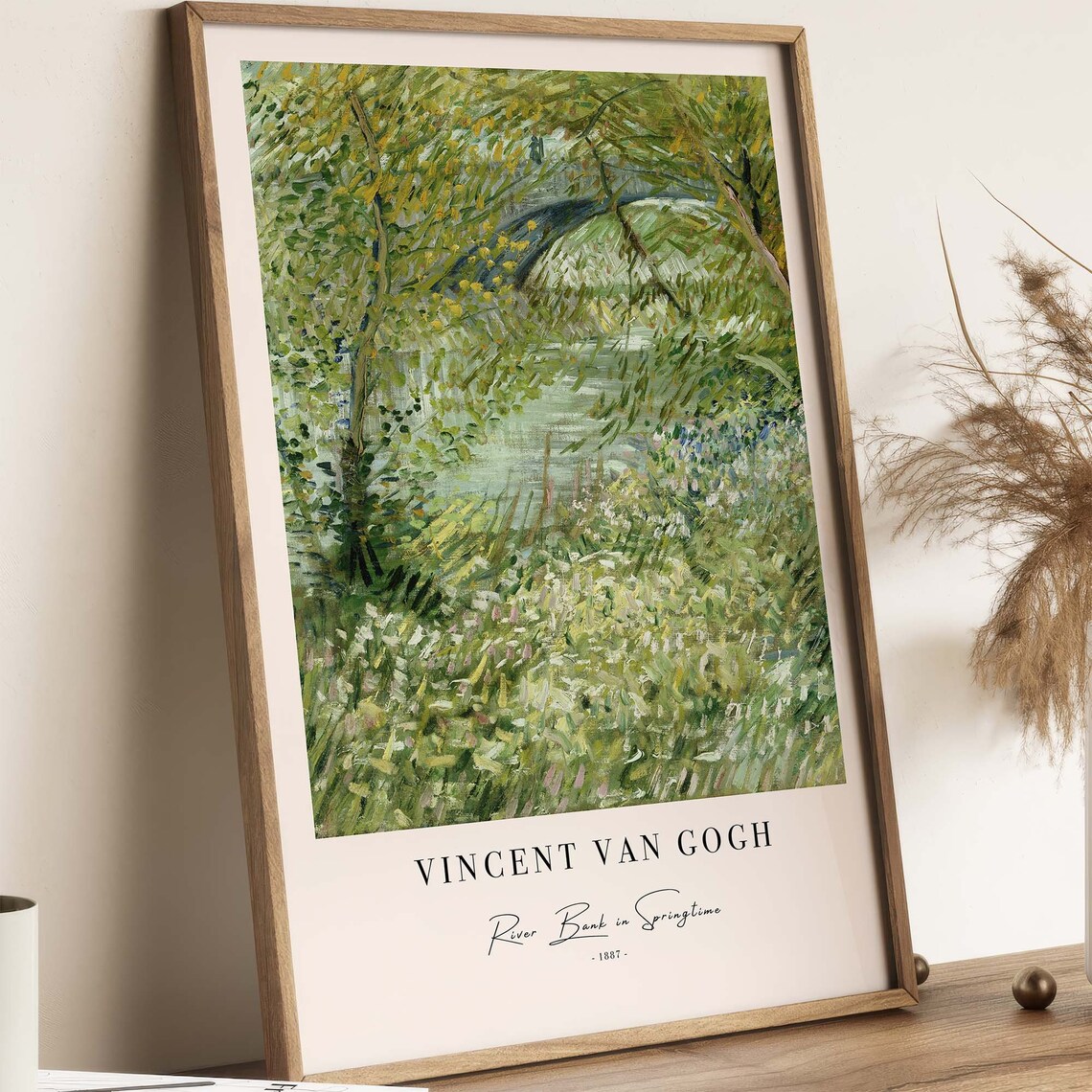 River Bank In Springtime, Van Gogh-Inspired Art Print