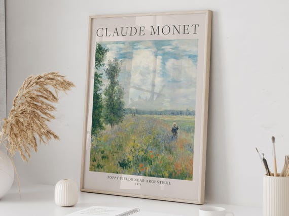 Claude Monet Poppy Fields Near Argenteuil, Poster