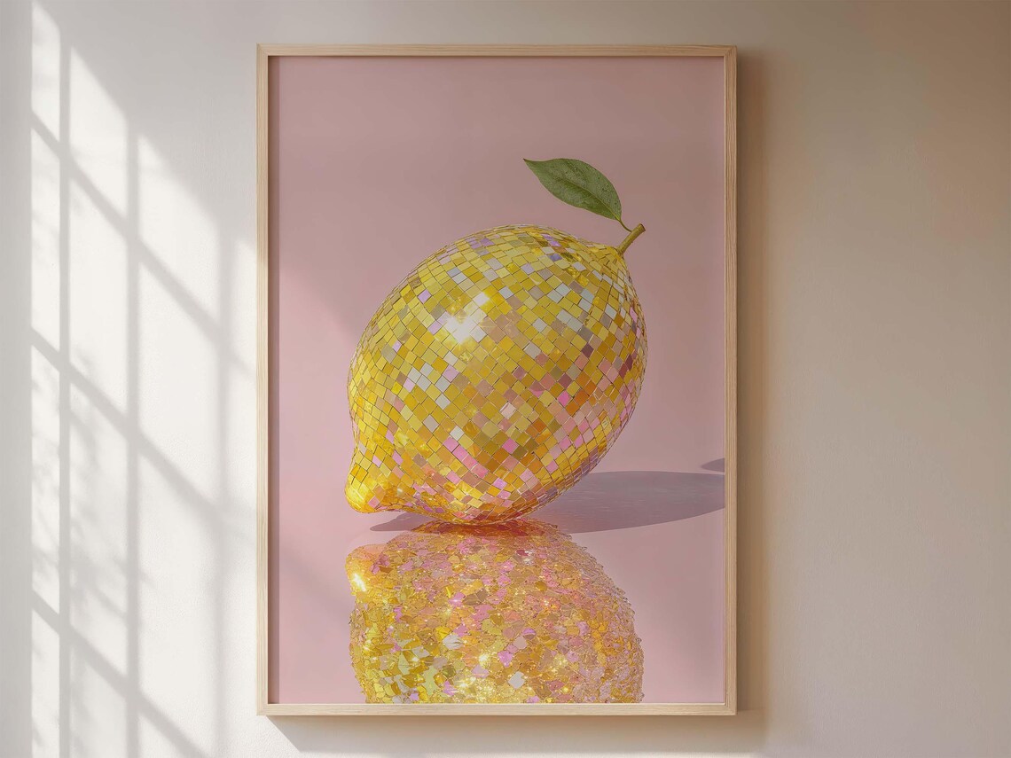 Disco Lemons Poster, Modern Pop Art Print
