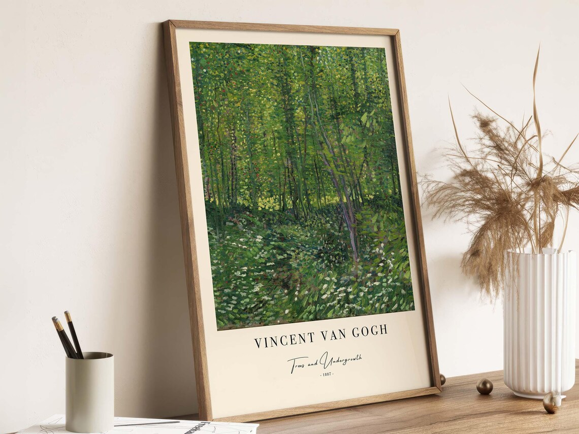 Trees and Undergrowth by Van Gogh, Scandi Art Print - Image 3
