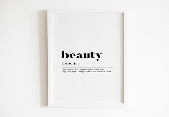 Beauty Definition Bold Serif Dictionary Typography Quote Poster