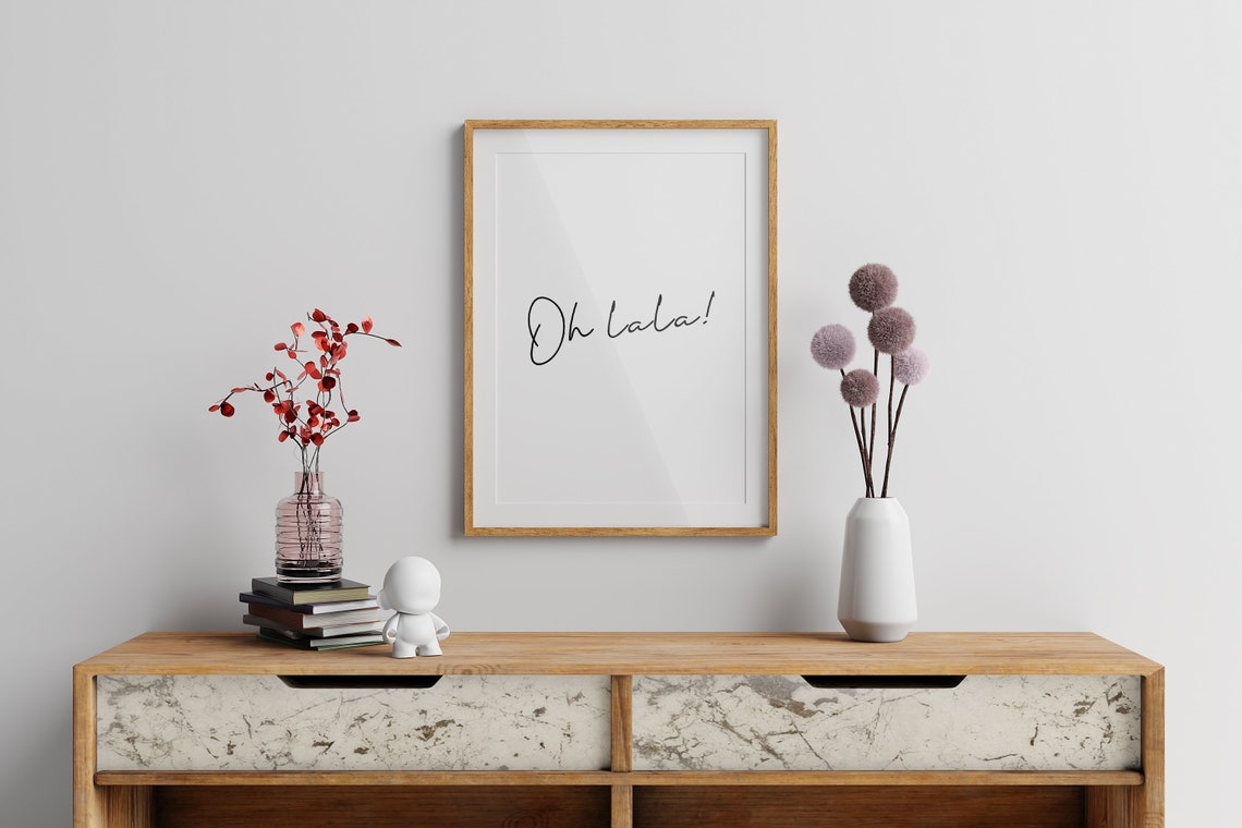 Oh Lala French Script Decorative Typography Minimalist Wall Art - Image 3