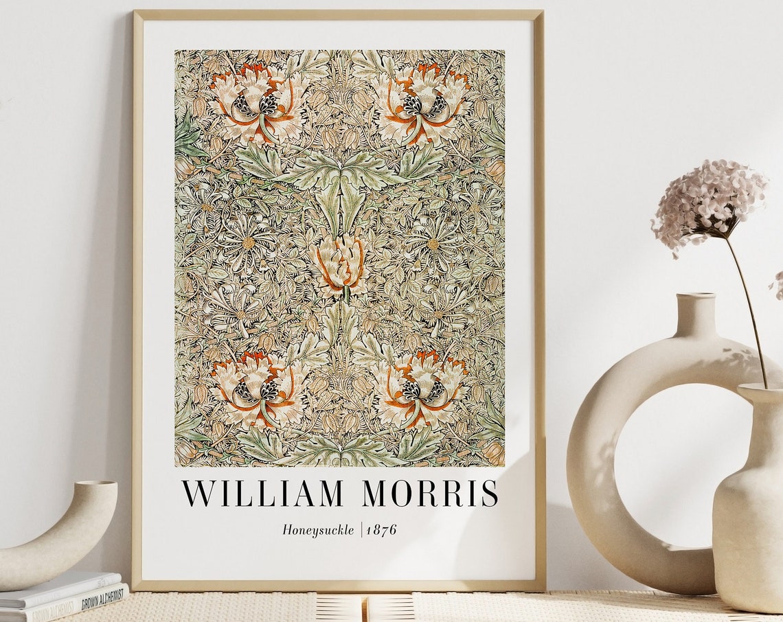 William Morris Honeysuckle 1876 Floral Textile Pattern Poster