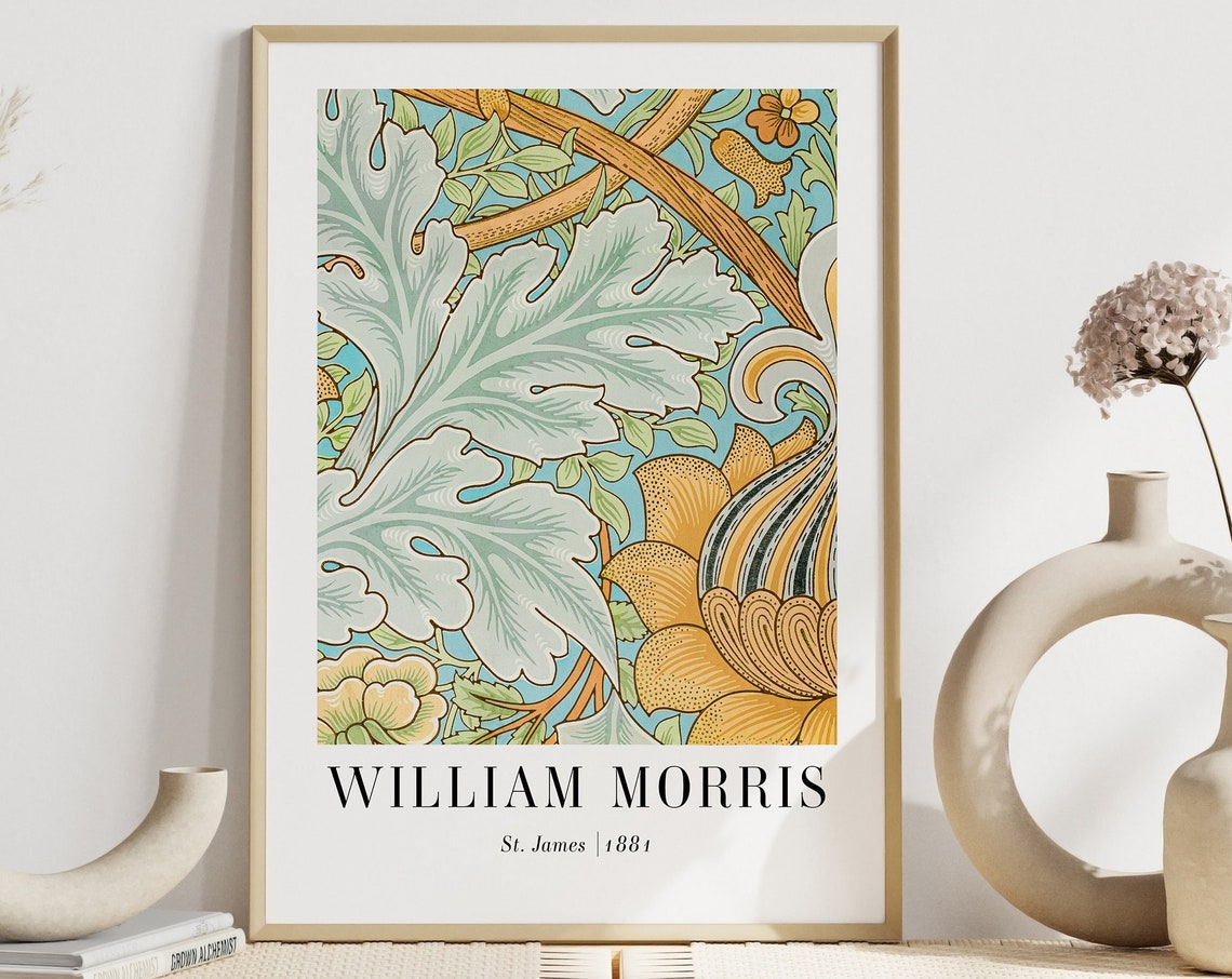 William Morris St. James 1881 Floral Pattern Arts Crafts Poster