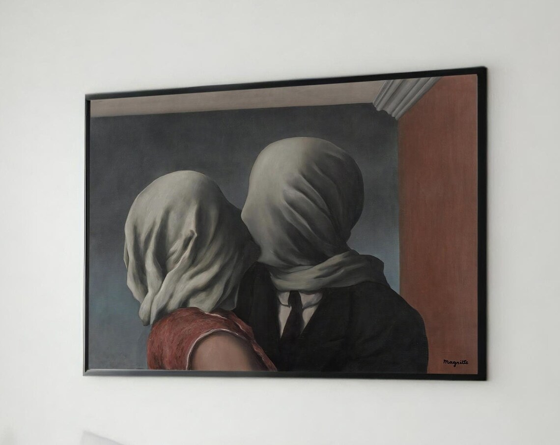 Ren Magrittes The Lovers, Surrealist Art Print