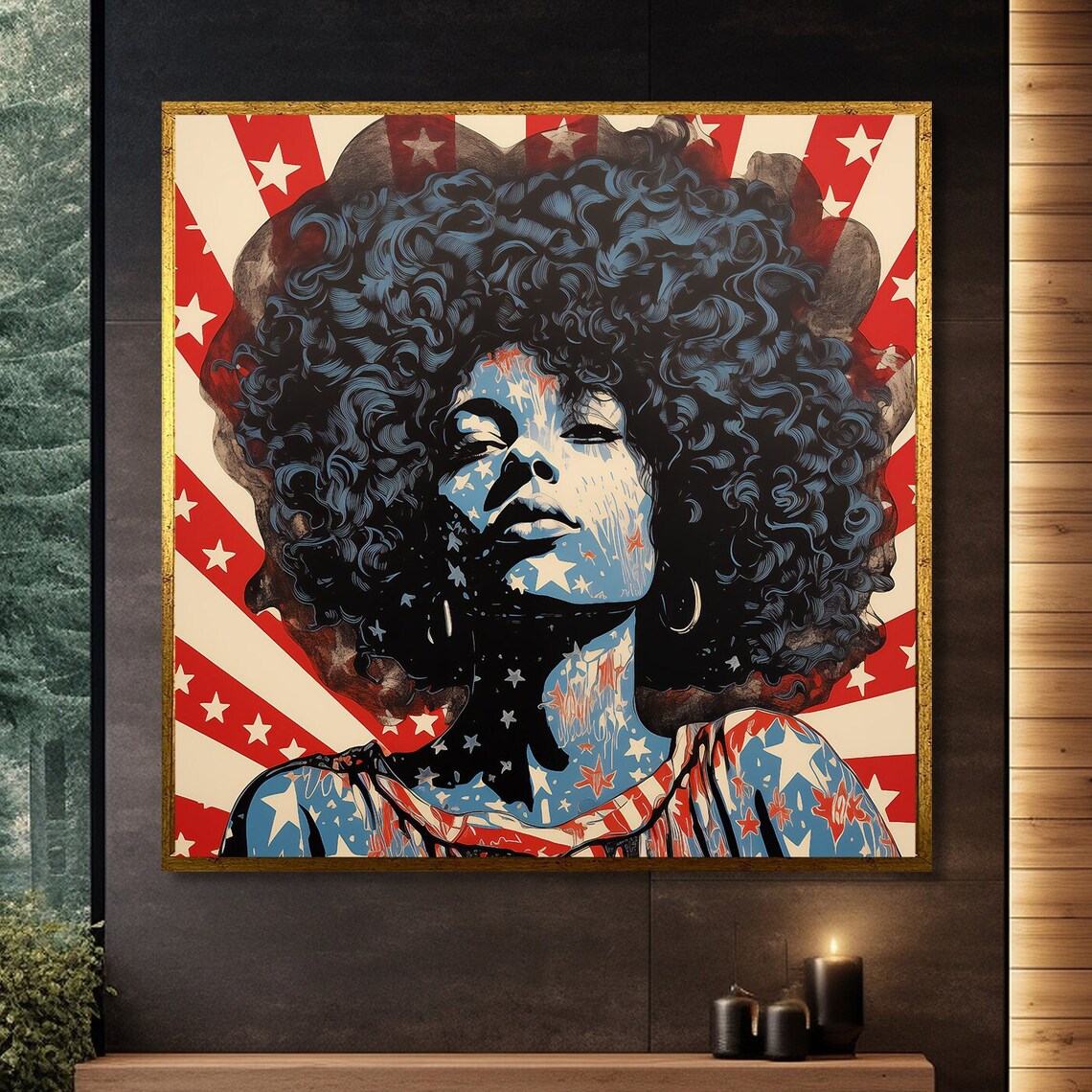 Empowered Afro Woman Pop Art, Inspirational Wall Decor