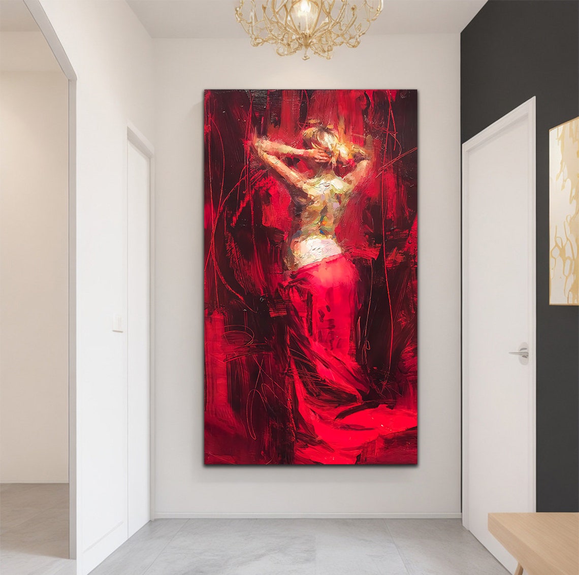 Woman In Red Dress Woman In Red Dress Art Sexy Woman In Red Dress Poster - Image 2