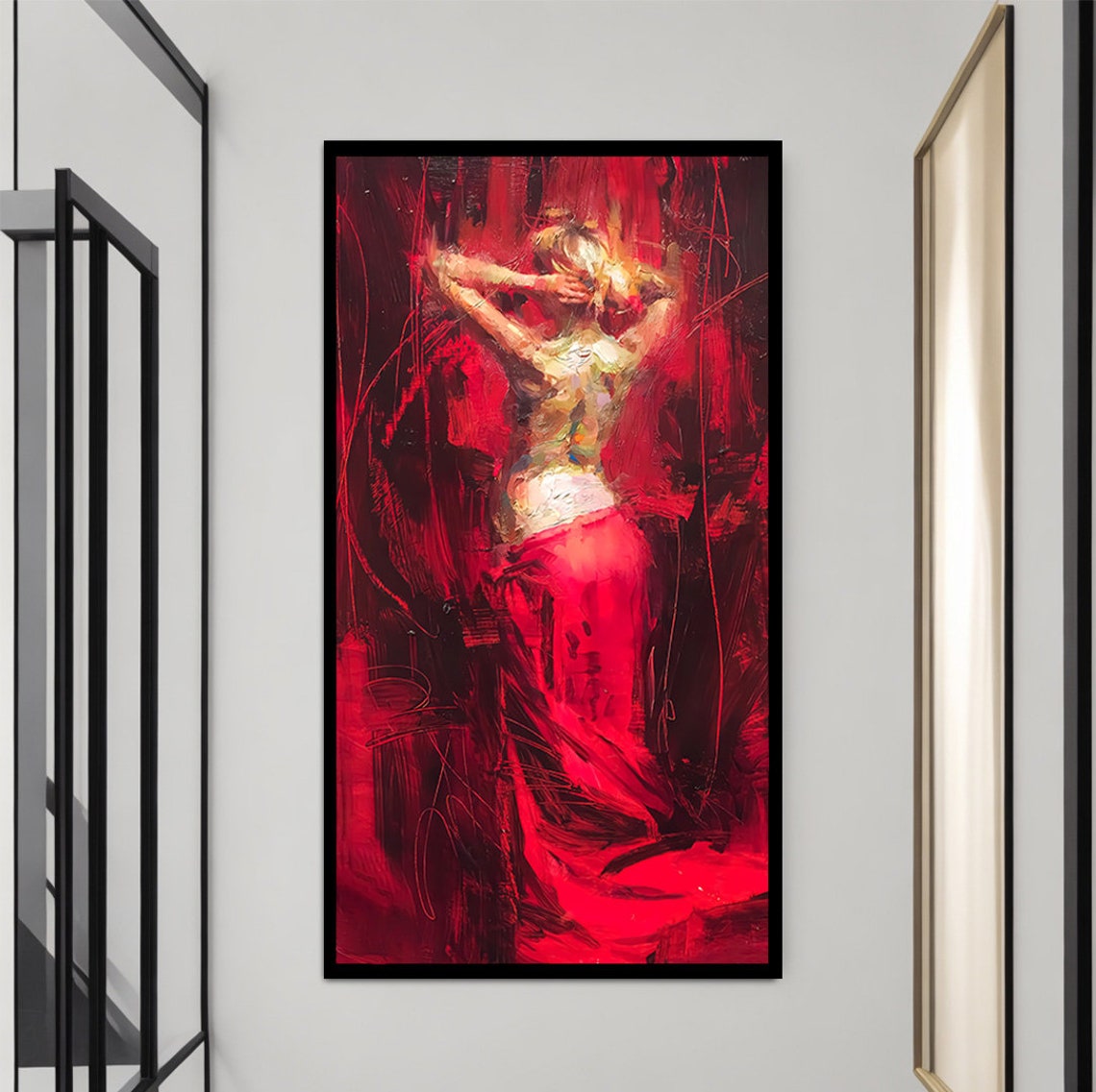 Woman In Red Dress Woman In Red Dress Art Sexy Woman In Red Dress Poster