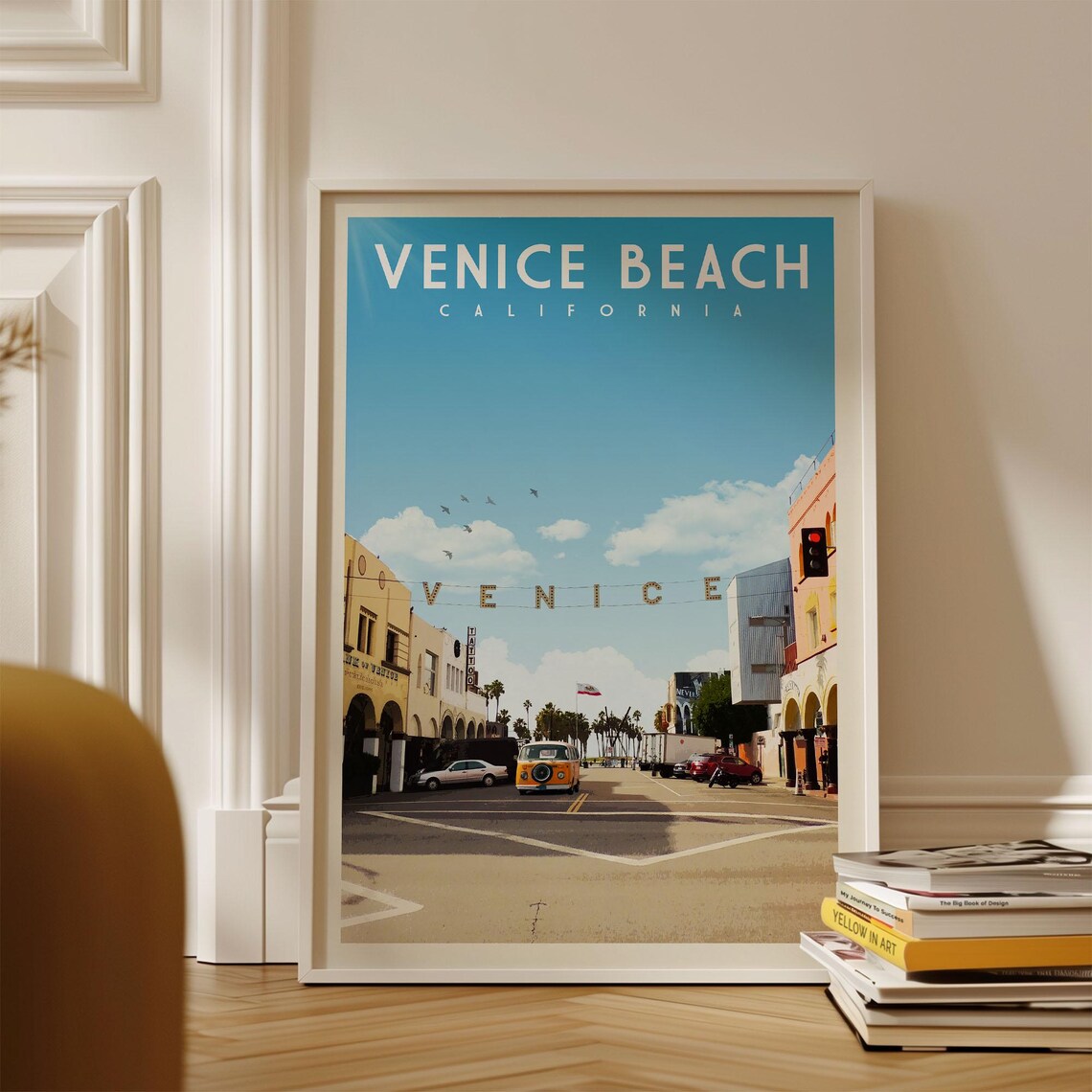 Venice Beach Sign, Los Angeles Vintage Travel Poster