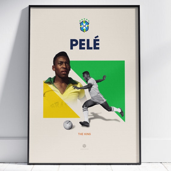 Pele Poster Pele The King Vintage Aesthetic Soccer Poster Brazil World Cup Poster Minimalist Pele Legend Download