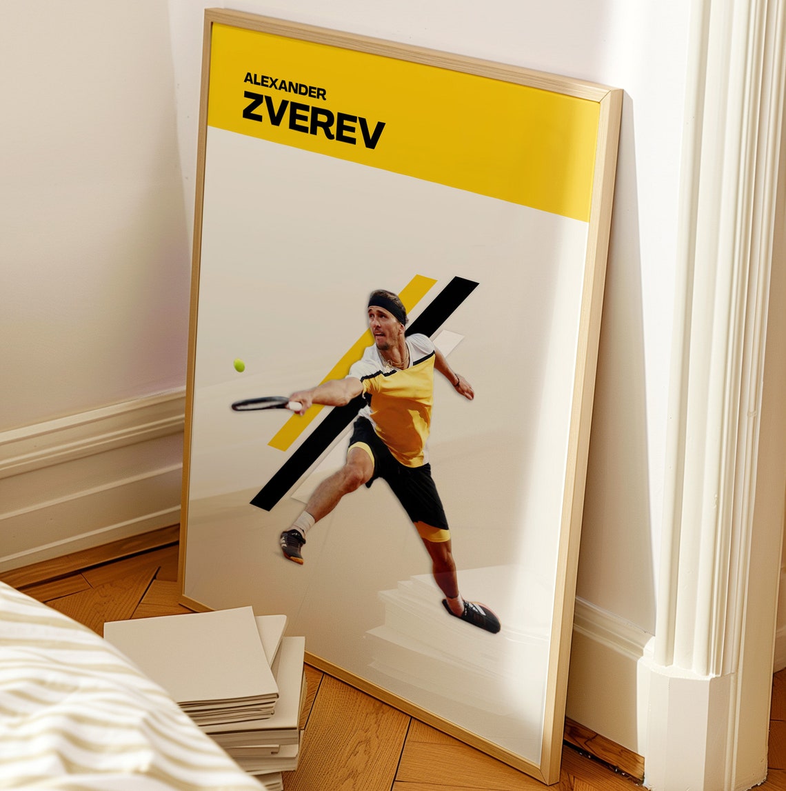 Clean Minimalistic Poster Of Alexander Zverev Tennis Poster Sascha Zverev Alexander Zverev Poster Zverev - Image 2