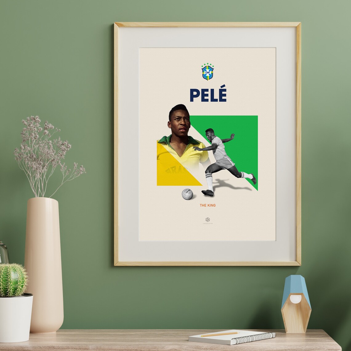 Pele The King Brazil Soccer Legend Retro Photo Tribute Poster - Image 2