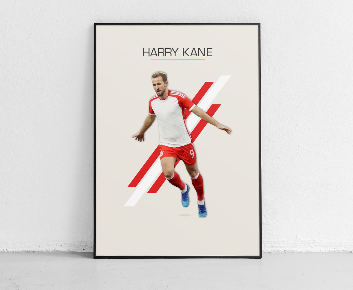 Harry Kane Bayern Munich Number 9 Striker Star Action Poster