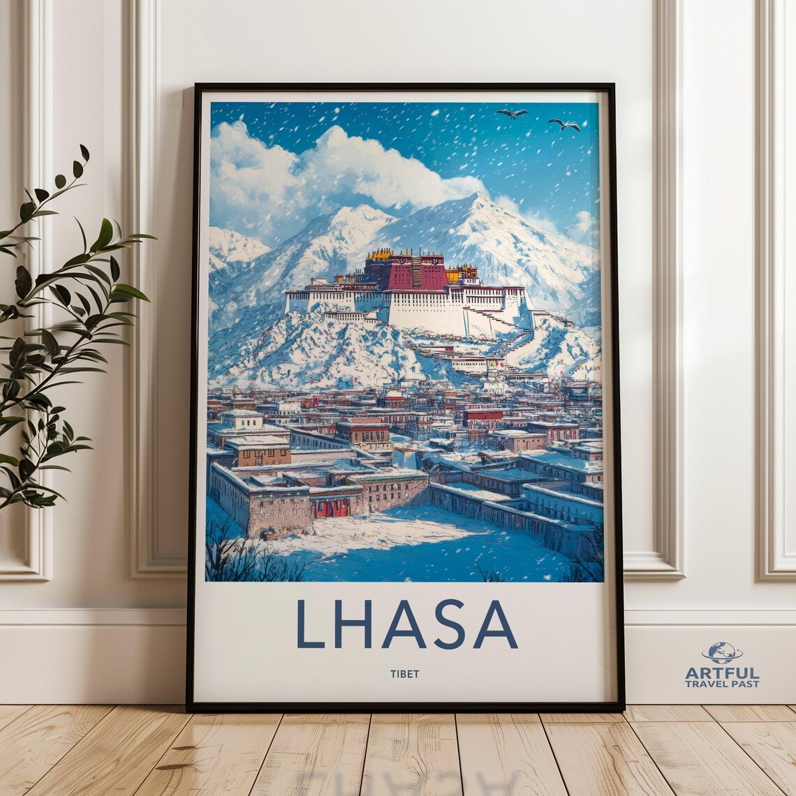 Lhasa Tibet Potala Palace Snowfall Poster Winter Mountain City