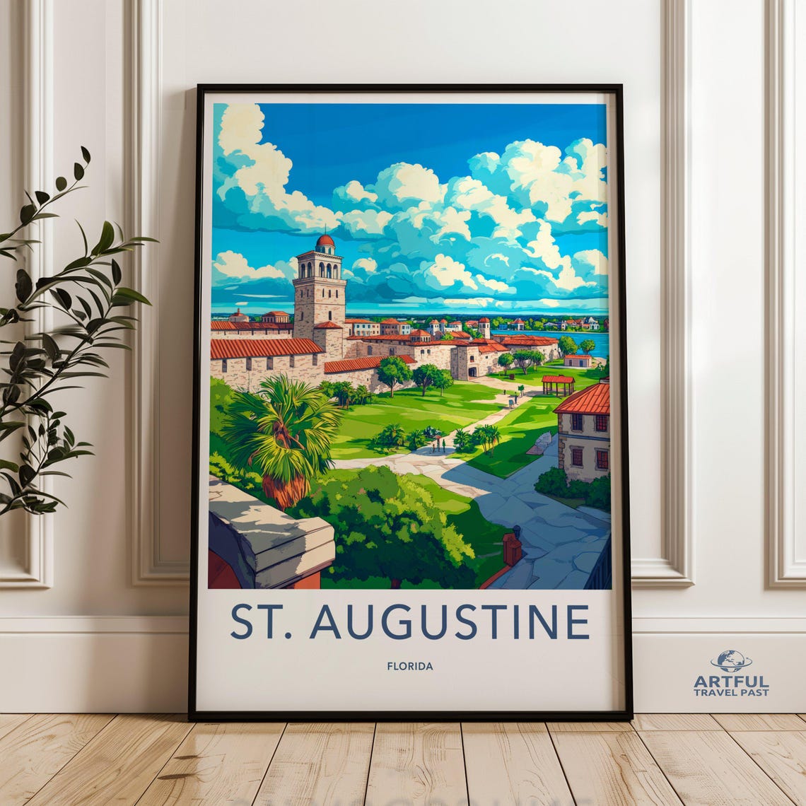 St Augustine Florida Historic Fort Spanish Colonial Travel Poster