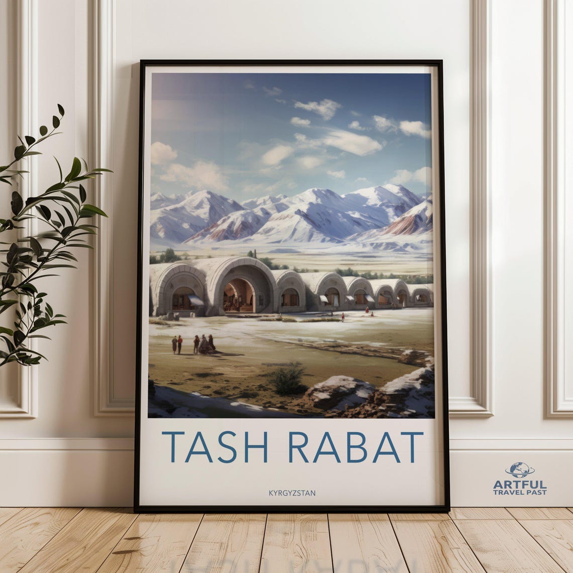 Tash Rabat Kyrgyzstan Stone Caravanserai Mountain Travel Poster