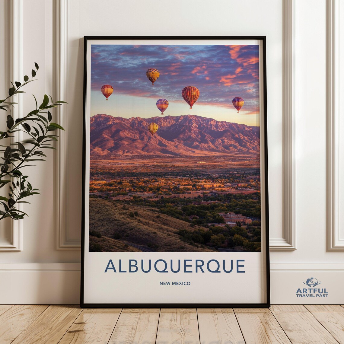Hot Air Balloons Over Albuquerque, New Mexico Art Print