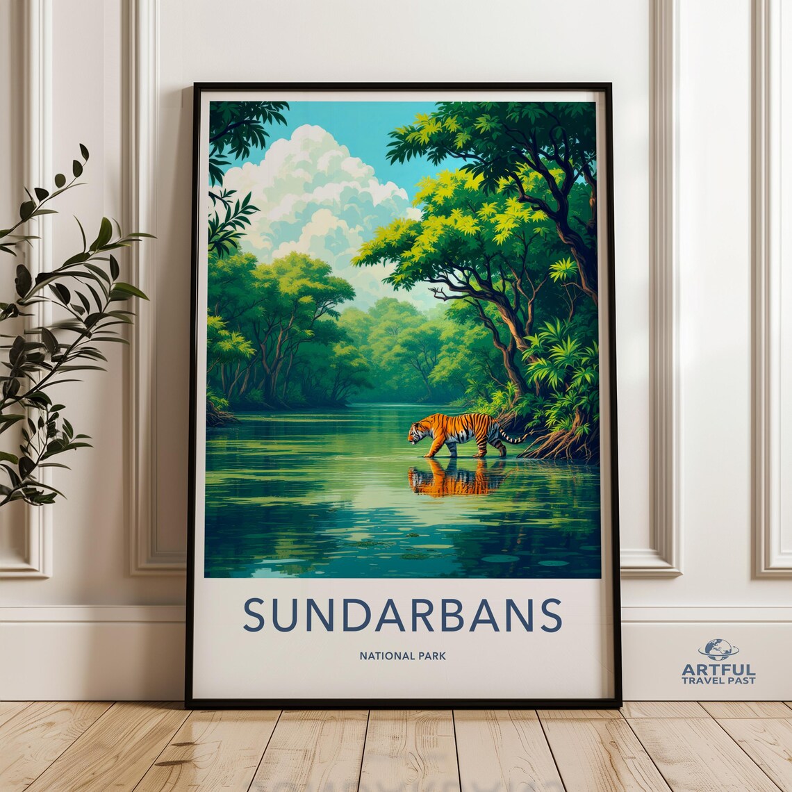 Sundarbans National Park Bengal Tiger Jungle River Art Poster