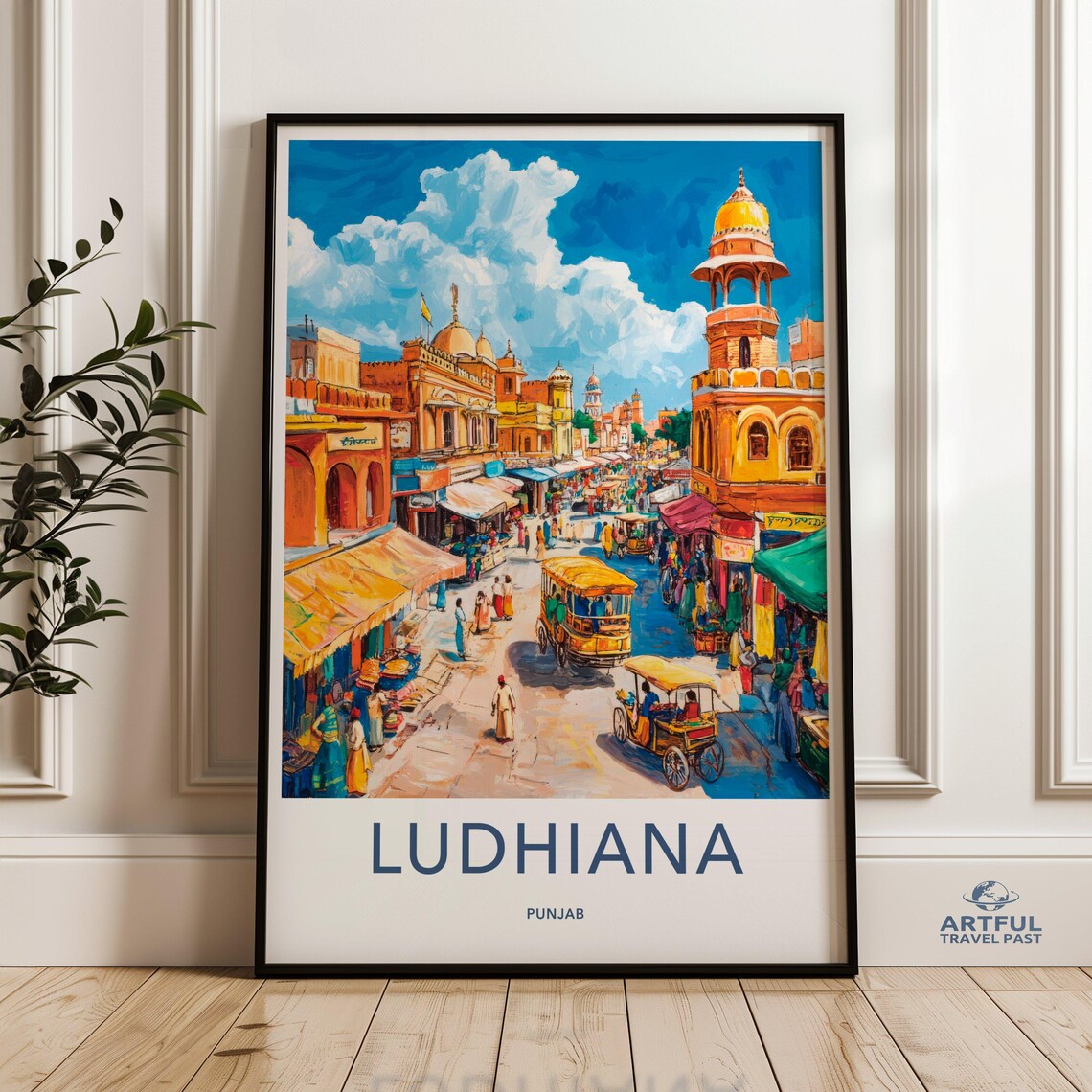 Ludhiana Punjab India Colorful Vibrant Bazaar Street Travel Poster