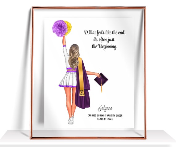 Cheerleader Graduation Gift Personalized Cheerleader Graduation Print Cheer Girl Graduation Gift Cheerleader Team Picture Cheer Gifts