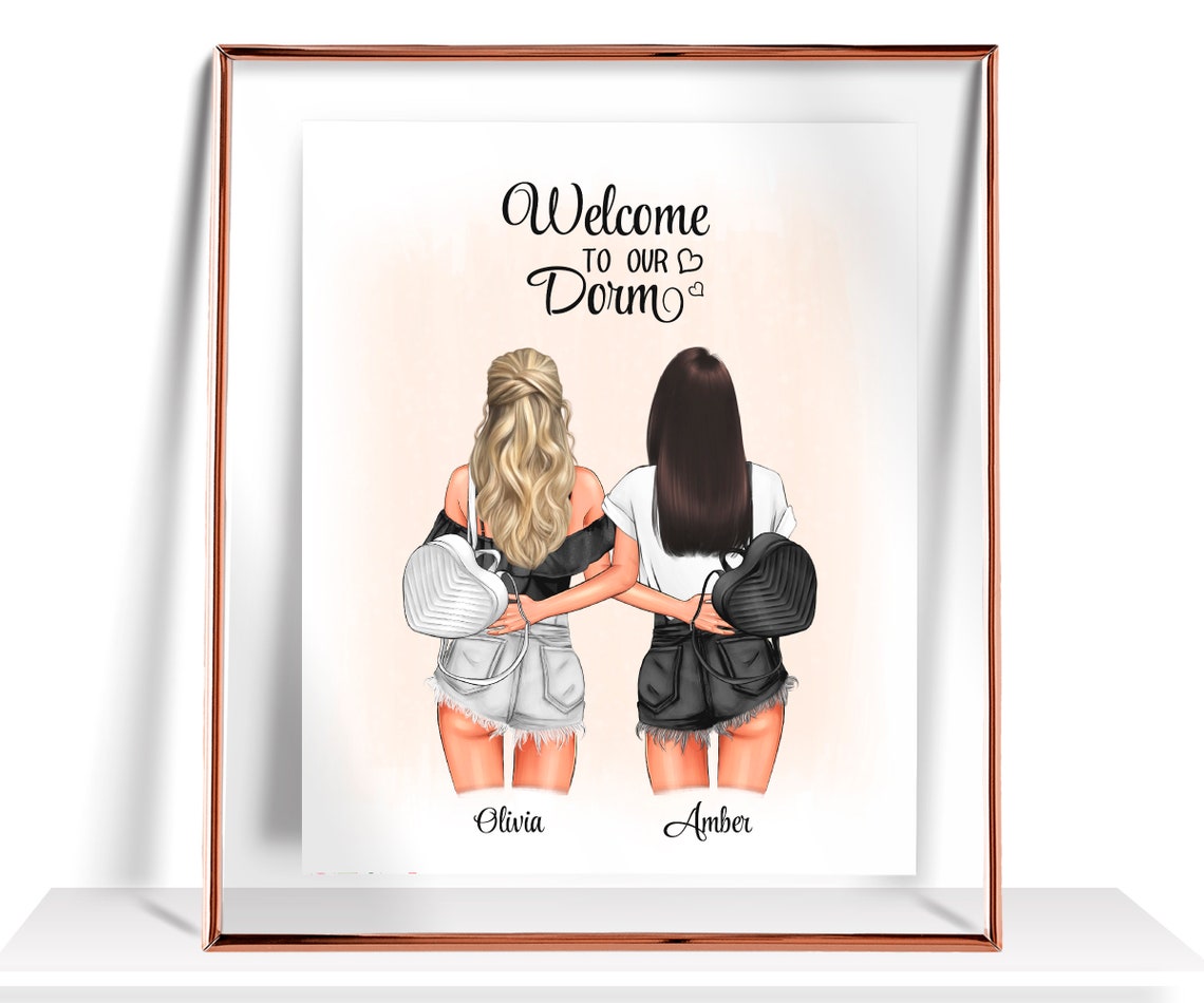 Welcome to Our Dorm College Roommates Backpacks Peach Background Print