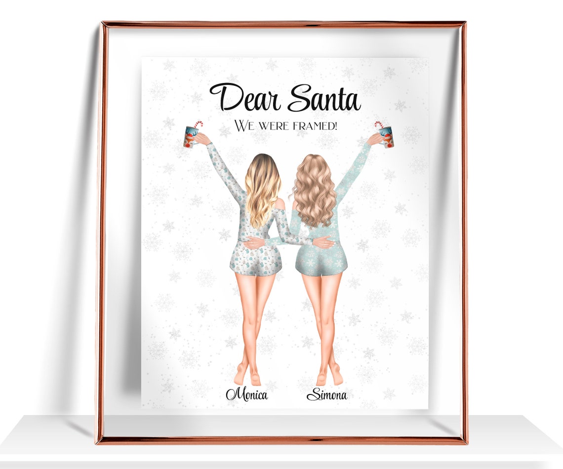 Christmas Gift For Her Best Friend Gift Funny Christmas Gifts For Best Friend Christmas Pajamas Print Friendship Gift Best Friend Gifts