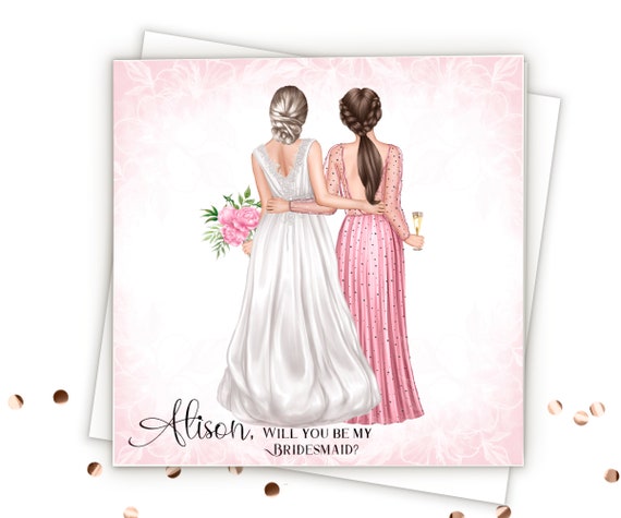 Personalized Bridesmaid Cards Will You Be My Bridesmaid Proposal Card Custom Bridesmaid Gifts Bridesmaid Proposal Gift Wedding Cards