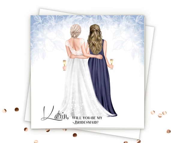 Bridesmaid Proposal Card Will You Be My Bridesmaid Proposal Gift Personalized Bridesmaid Gift Custom Bridesmaid Card Maid Of Honor