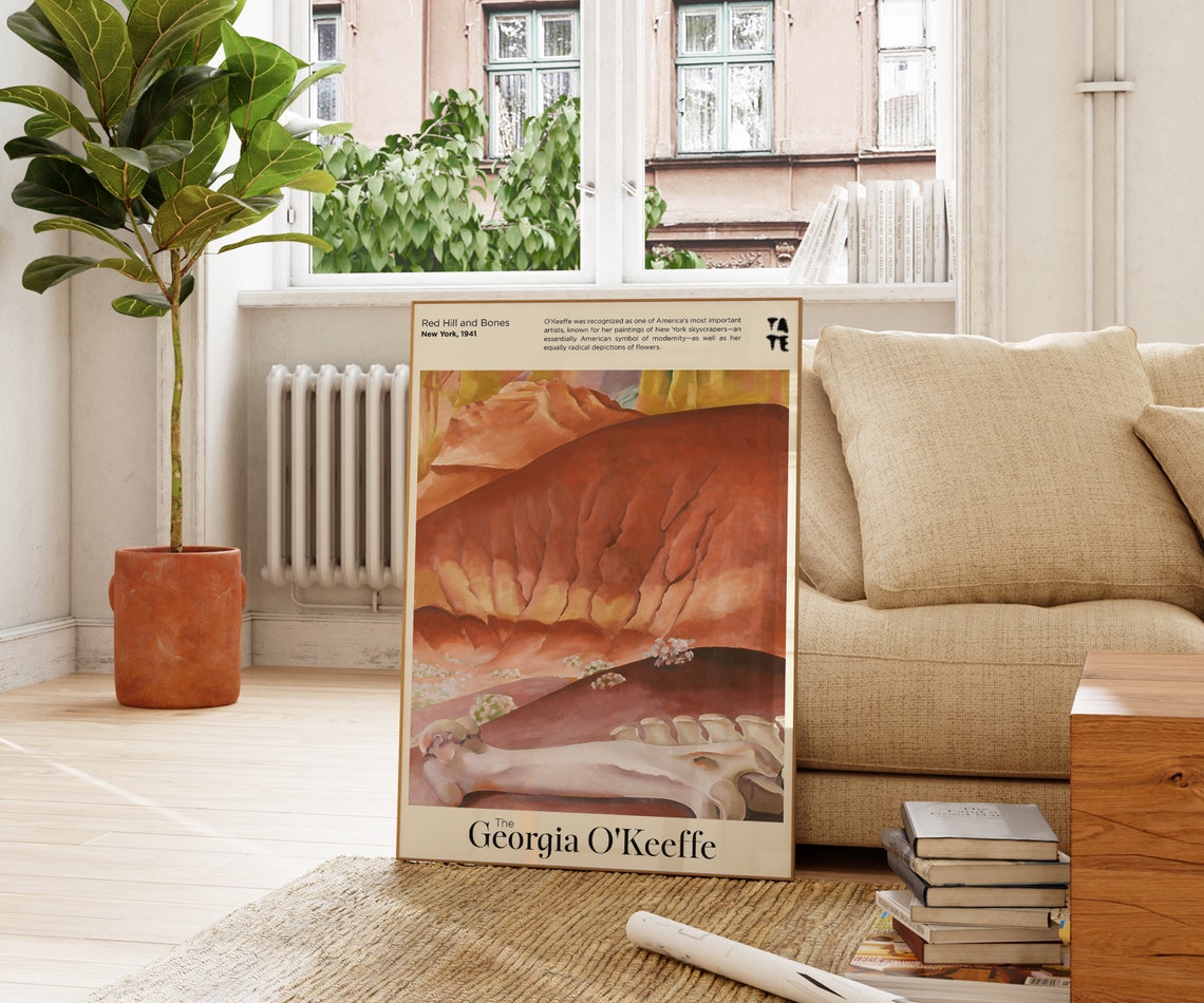Georgia O'Keeffe Red Hill And Bones Tate Desert Landscape Art Poster - Image 3