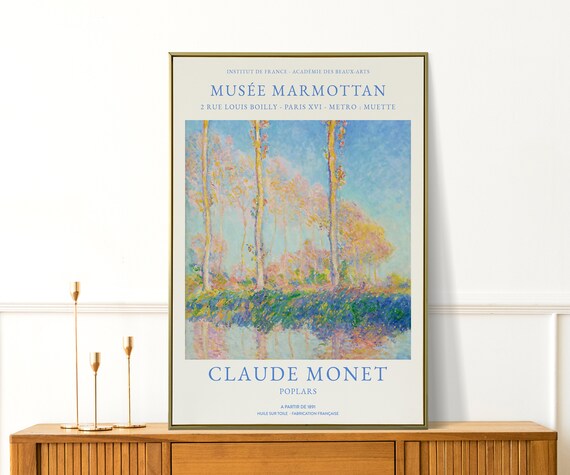 Claude Monet Poplars Museum Exhibition Pastel Impressionist Art Poster