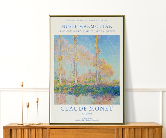 Claude Monet Print Poplars Trees Print Vintage Forest Wall Decor Landscape Monet Wall Art Botanical Print Large Wall Art Living Room