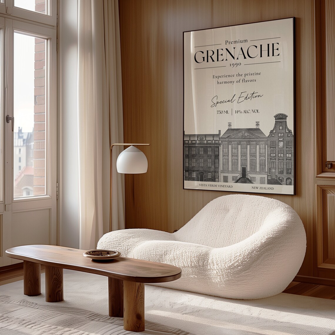 Premium Grenache 1990 Wine Label Poster Vineyard Bar Cart Wall Art - Image 3