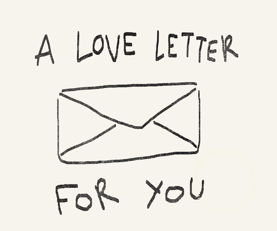 A Love Letter For You Cream Envelope Self Love Handwritten Poster - Image 5