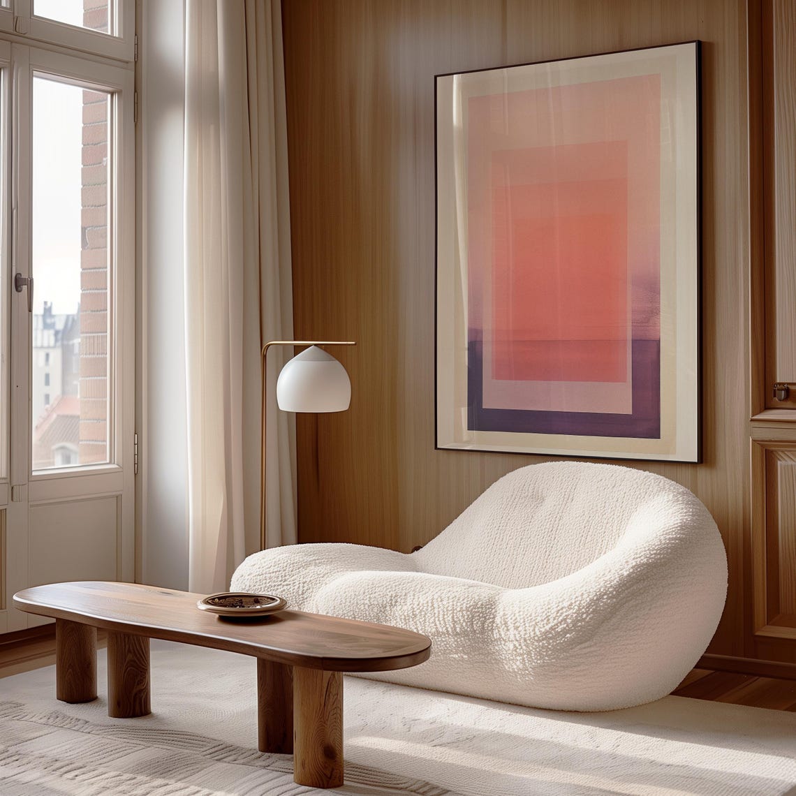 Pink Coral Gradient Abstract Minimalist Geometric Gallery Decor Poster - Image 2