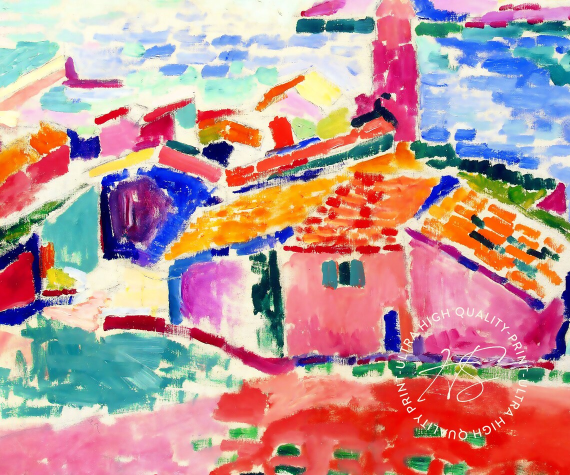 Henri Matisse View Of Collioure 1905 Fauvist Harbor Colorful Art Print - Image 4