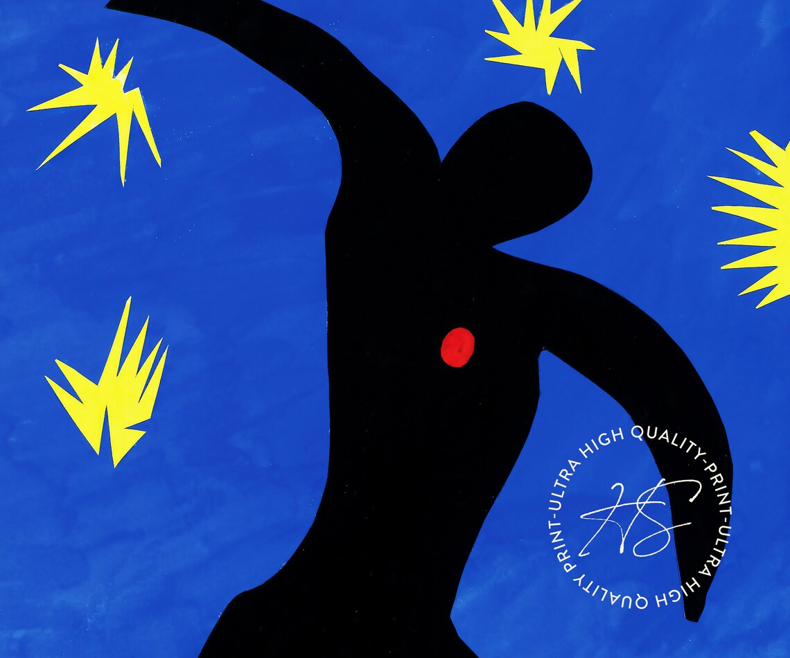 Henri Matisse Icarus 1947 Black Figure Blue Night Stars Art Print - Image 4