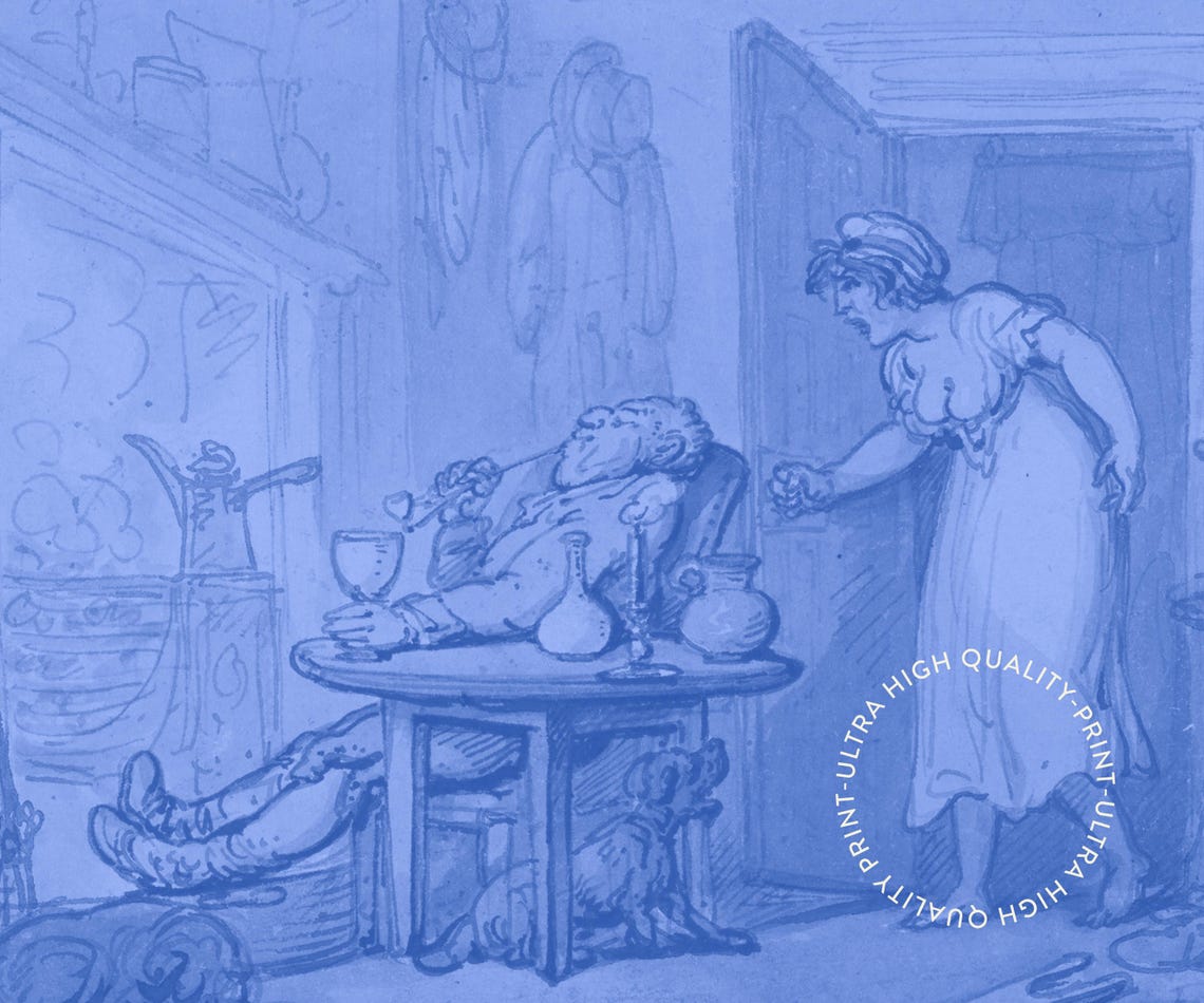 Good Morning World Blue Vintage Sketch Retro Bedroom Wall Art Poster - Image 5