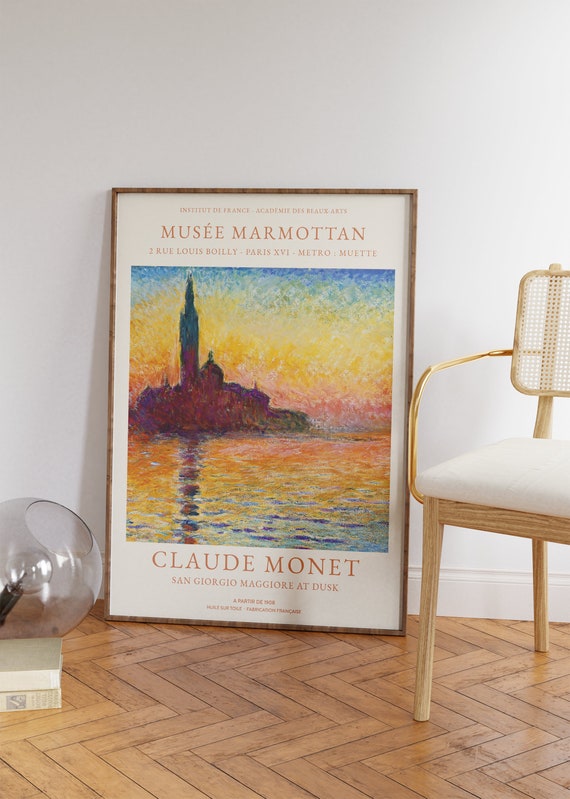 Claude Monet Print San Giorgio Maggiore At Dusk Print Sunset Wall Decor Monet Sea Wall Art Sea Wall Print Large Wall Art Living Room