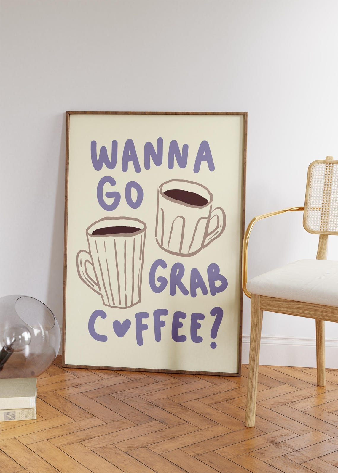 Wanna Go Grab Coffee Print Gift For Coffee Lover Coffee Wall Art Kitchen Wall Art Trendy Apartment Decor Cute Coquette Dorm Decor - Image 2