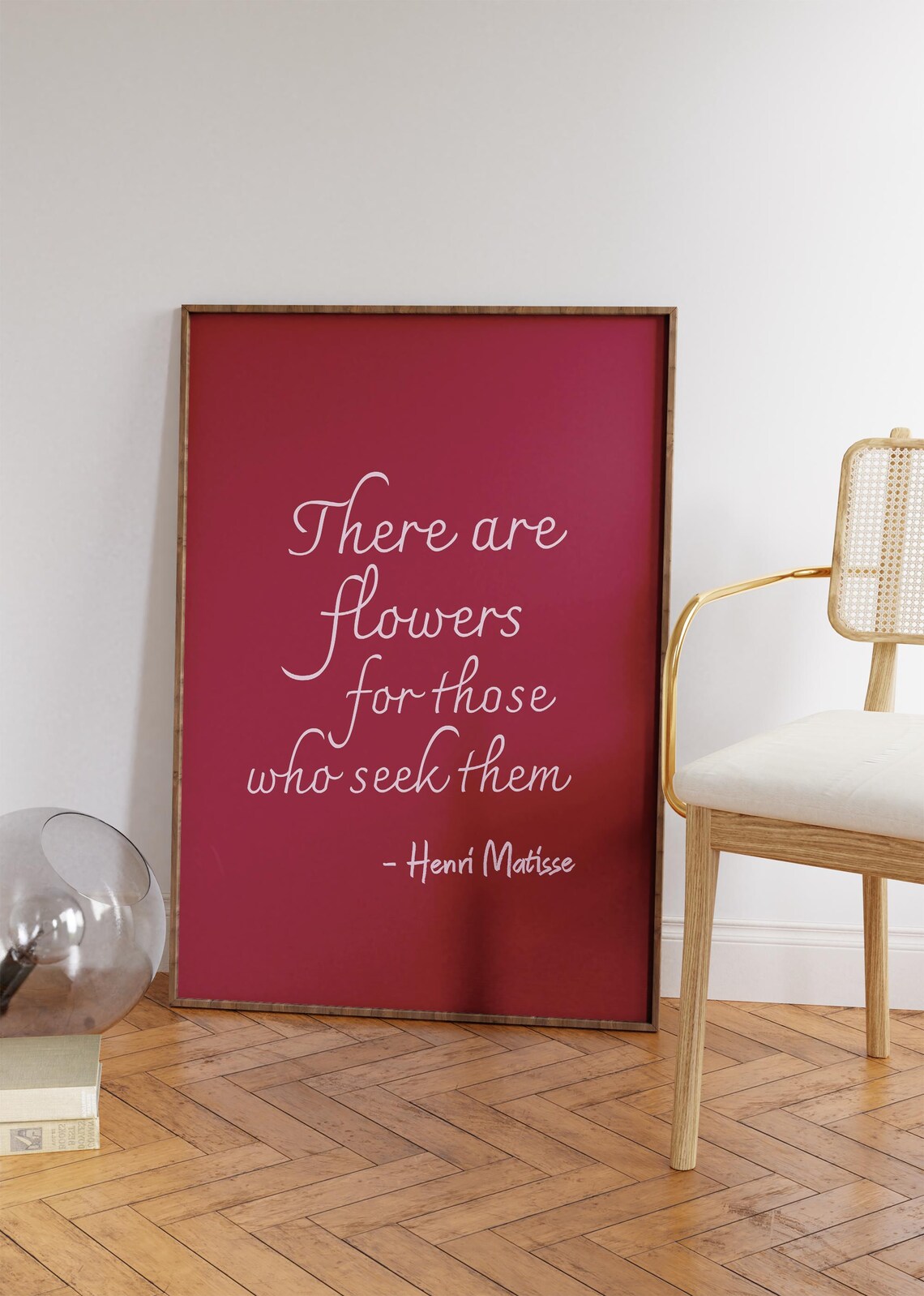 Henri Matisse There Are Flowers Red Script Botanical Quote Decor Poster - Image 4